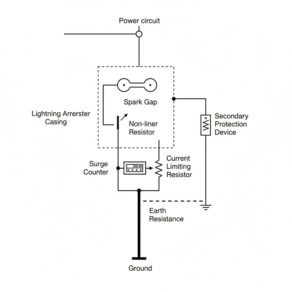 Circuit diagram of lightning arrester.
